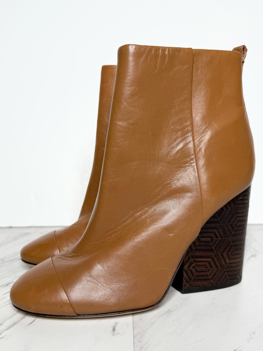 Tory Burch Grove Block Heel Royal Tan Bootie 5 1/2